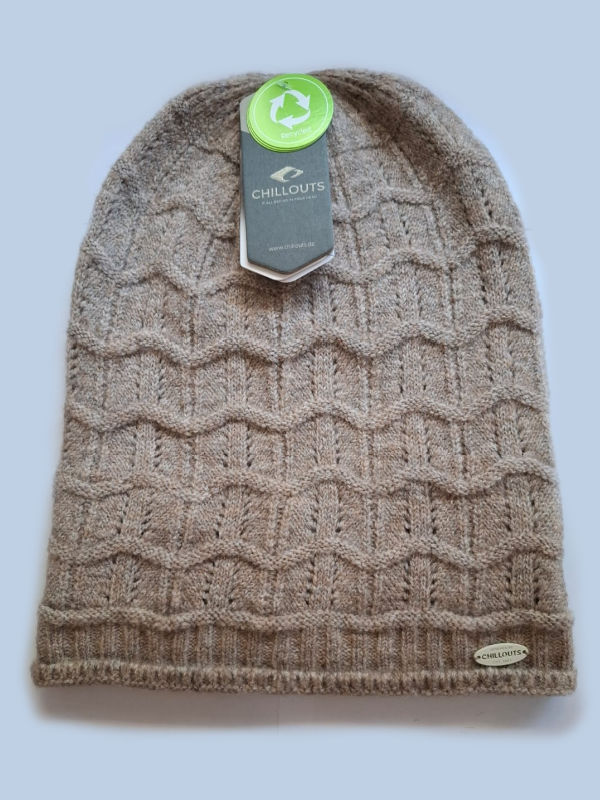 hippe chemo mutsjes winkel - Beanie Maira Taupe -  chemo mutsje / alopecia hoofdbedekking