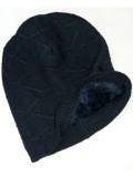 Beanie Courtney, met fleece, navy - chemo muts / alopecia muts (winter)