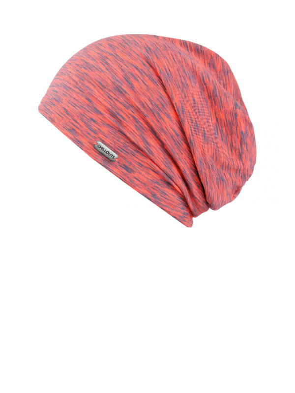 Beanie Helsinki oranje/grijs met UV-Bescherming - chemo mutsje / alopecia mutsje chemo mutsjes dames mooi hoofd - Beanie Helsinki oranje/grijs met UV-Bescherming