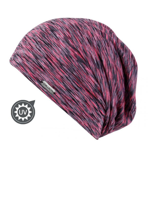 Beanie Helsinki zwart/roze met UV-Bescherming - chemo mutsje/ alopecia mutsje Chemo mutsjes Mooi Hoofd - Beanie Helsinki zwart/roze met UV-Bescherming