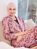 Chemo mutsjes voor de nacht - Slaapmutsje Chandra Roze - chemo slaapmuts / alopecia mutsje