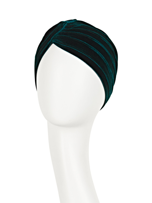 Turban Pearl Boho Spirit - Velvet Green - chemo mutsje velvet / alopecia hoofdbedekking Turban Pearl Boho Spirit - Velvet Green - chemo mutsje velvet / alopecia hoofdbedekking