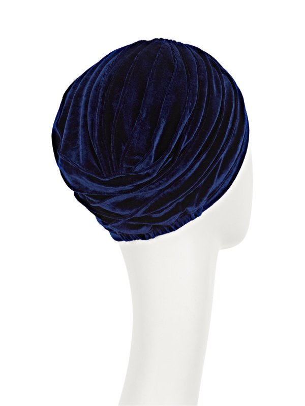Turban Pearl Boho Spirit - Velvet Navy - chemo turban velvet / alopecia hoofdbedekking Turban Pearl Boho Spirit - Velvet Navy - chemo turban velvet / alopecia hoofdbedekking