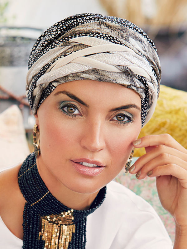 Turban Boho Spirit Scarlett Tulip & Snake - chemo muts / alopecia turban chemo muts /alopecia turban - Turban Boho Spirit Scarlett Tulip & Snake