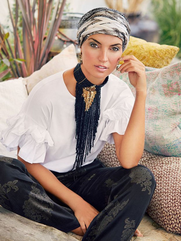 Turban Boho Spirit Scarlett Tulip & Snake - chemo muts / alopecia turban chemo muts /alopecia turban - Turban Boho Spirit Scarlett Tulip & Snake