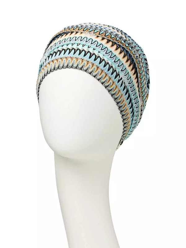 Mutsje Ruby Skye Zig-Zag Blues - chemo muts / alopecia hoofdbedekking