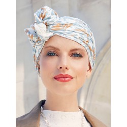 Chemo mutsjes Christine - Sjaalmutsje Beatrice - Ikat Blues - voorgevormd chemo sjaaltje