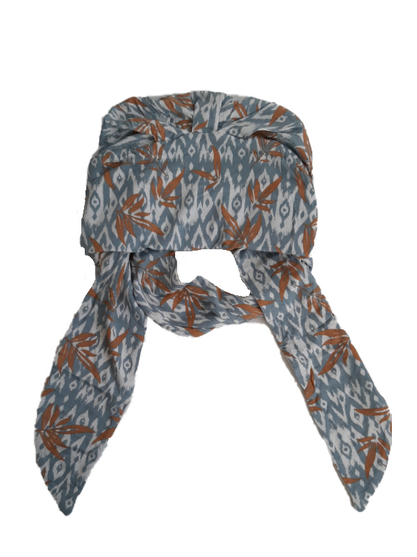 Sjaalmutsje Beatrice - Ikat Blues - chemo sjaaltje / alopecia hoofddoekje Sjaalmutsje Beatrice - Ikat Blues - voorgevormd chemo sjaaltje / alopecia hoofddoekje