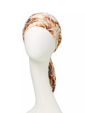 Voorgevormde chemo sjaals Christine Headwear  - Sjaalmutsje Beatrice Beige Leafs - Linnen