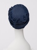 Hippe chemo mutsjes - Turban HocLotus Dark Blue Denim - chemo muts winkel