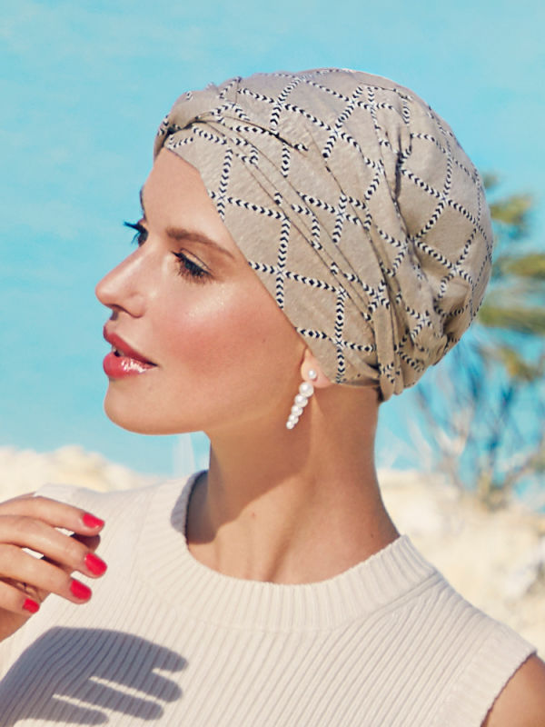 Turban Shakti Linnen Indian Cord - chemo hoofdbedekking / alopecia mutsje Turban Shakti Linen Indian Cord - cancer hat / alopecia headwear