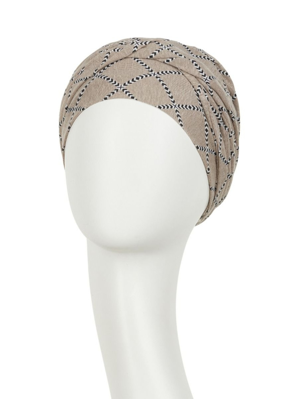 Turban Shakti Linnen Indian Cord - chemo hoofdbedekking / alopecia mutsje Turban Shakti Linnen Indian Cord - chemo mutsjes voor vrouwen - house of christine