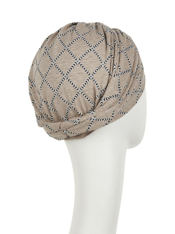 Turban Shakti Linnen Indian Cord - chemo hoofdbedekking / alopecia mutsje Turban Shakti Linnen Indian Cord - chemo mutsjes voor vrouwen - house of christine