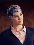 Turban Shakti Flowering Blues - chemo hoofdbedekking / alopecia mutsje Turban Shakti Flowering Blues - chemo hoofdbedekking / alopecia mutsje