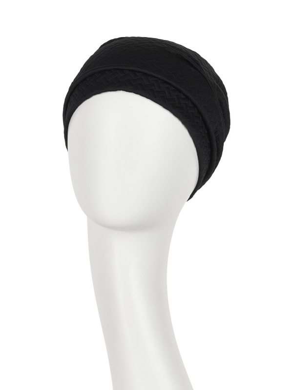 Turban Nelly V zwart - chemo mutsje / alopecia hoofdbedekking Turban Nelly V zwart - chemo mutsje / alopecia hoofdbedekking