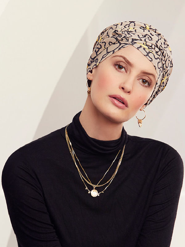 Turban Rosa V Twirls - chemo mutsje / alopecia mutsje Turban Rosa V Twirls - chemo mutsje / alopecia mutsje