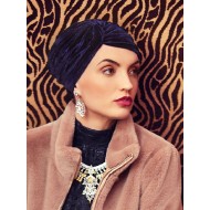 chemo mutsjes chemo muts winter -Turban Hoc Pearl - Velvet Emerald Blue