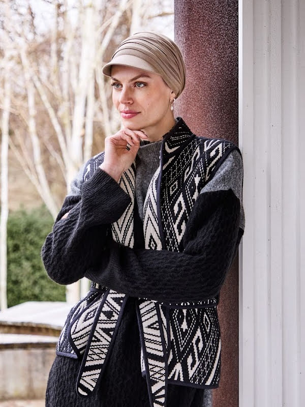 Cap HocYoga - Brown - chemotherapy headwear / alopecia cap 