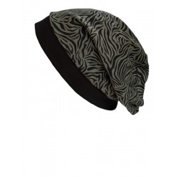 Top Mix Zebra Olive - chemo mutsje / alopecia mutsje Goedkope chemo mutsjes - Top Mix Zebra Olive - chemo mutsje / alopecia mutsje