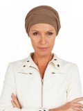 Top PLUS taupe - chemo mutsje of alopecia vrouwen - verkrijgbaar bij Mooihoofd