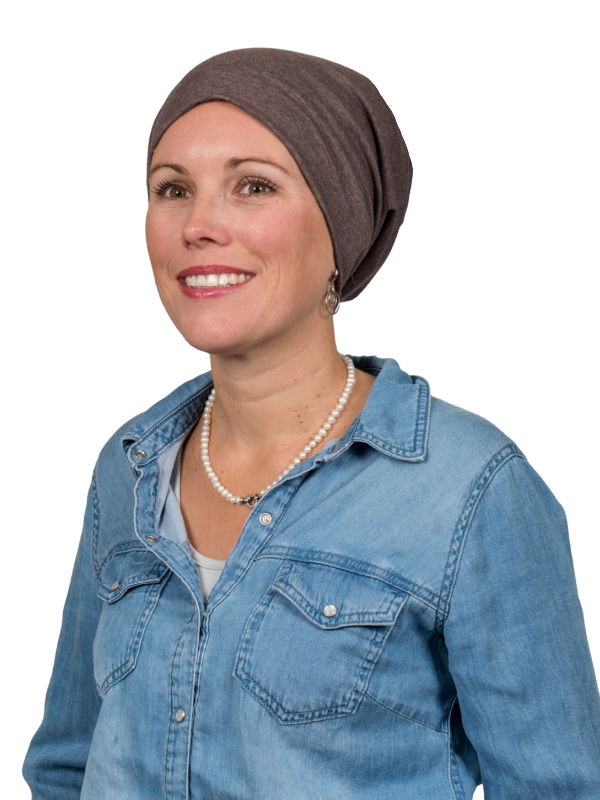 Top Tio bruin melee - chemo mutsje / alopecia mutsje Top Tio bruin melee - chemo mutsje / alopecia mutsje