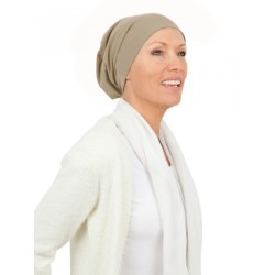 Chemo mutsjes Mooihoofd - Top Tio taupe - chemomuts / alopecia mutsje