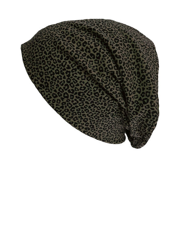 Top Tio Leopard Khaki - chemo hat / alopecia hatt
