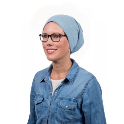 Top Tio light blue denim - chemo hat / alopecia hat