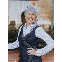 Headscarf Alma - Infinity Sky - chemo headwear / alopecia headscarf