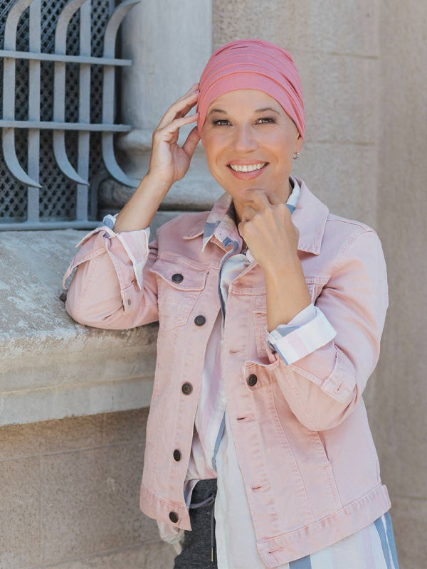 Hippe Chemo mutsjes chemo muts winkel - Top Aura mauve rose