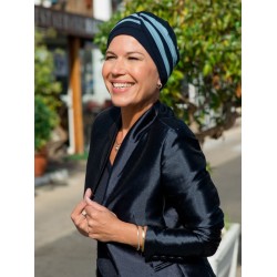 Top Ayana - Navy/Blauw - chemo muts / alopecia hoofdbedekking hippe chemo mutsjes chemo muts winkel- Top Ayana - Navy/Blauw