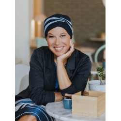 Top Ayana - Navy/Blauw - chemo muts / alopecia hoofdbedekking hippe chemo mutsjes chemo muts winkel- Top Ayana - Navy/Blauw