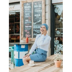 Top Ayana - Duo Blue - chemo hat / alopecia headwear Top Ayana - Duo Blue - chemo hat / alopecia headwear