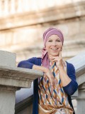 Headscarf Doris - Duo Pink - chemo headwear / alopecia headscarf