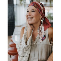 Sjaalmutsje Doris - Dancing Shells - chemo sjaal / alopecia hoofdddoekje Hoofddoekjes chemo sjaaltjes - Sjaalmutsje Doris - Dancing Shells