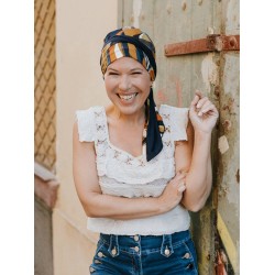 Headscarf Doris - Geometric prism - chemo headwear / alopecia headscarf