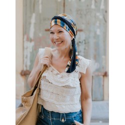Headscarf Doris - Geometric prism - chemo headwear / alopecia headscarf
