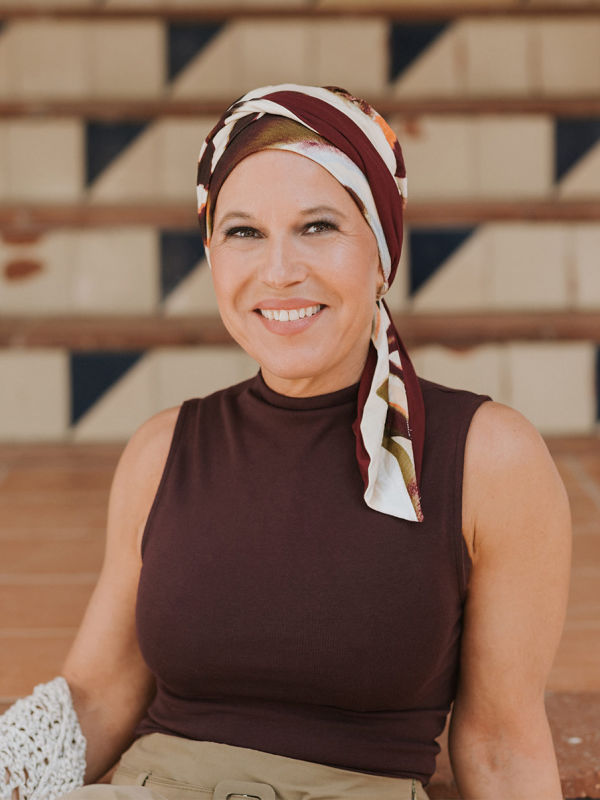 Chemo sjaals chemo mutsjes- Sjaalmutsje Doris Artistic Flow