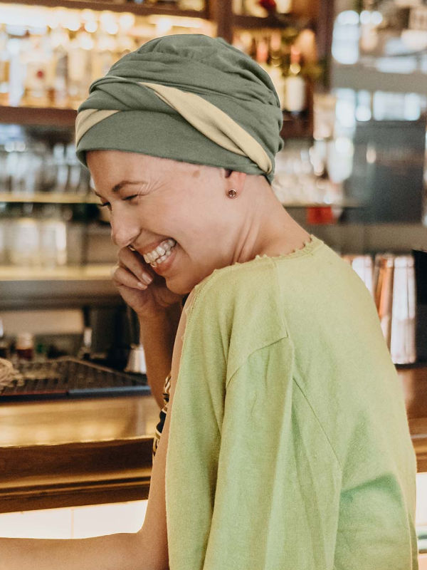 Turban Lidia - duo green - cancer hat / alopecia headwear