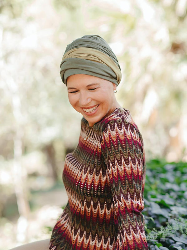 Turban Lidia - duo green - cancer hat / alopecia headwear