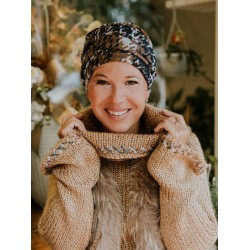 Mutsje Lucia Pixelated Melange - chemo mutsje / alopecia hoofdbedekking Hippe chemo mutsjes winkel - Mutsje Lucia Pixelated Melange - chemo muts winter