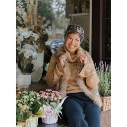 Mutsje Lucia Pixelated Melange - chemo mutsje / alopecia hoofdbedekking Hippe chemo mutsjes winkel - Mutsje Lucia Pixelated Melange - chemo muts winter