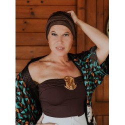 Hippe chemo muts winkel - Mutsje Lucia duo cocoa - chemo mutsjes zomer