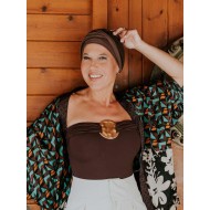 Hippe chemo muts winkel - Mutsje Lucia duo cocoa - chemo mutsjes zomer