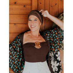 Hippe chemo muts winkel - Mutsje Lucia duo cocoa - chemo mutsjes zomer