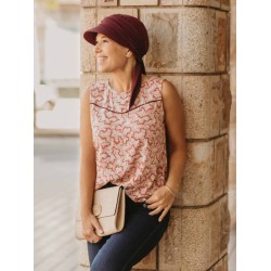 Pet Sofia Bordeaux - chemo mutsje / alopecia mutsje Pet Sofia Bordeaux - hippe chemo mutsjes - chemo muts zomer