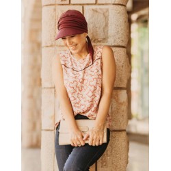 Pet Sofia Bordeaux - chemo mutsje / alopecia mutsje Pet Sofia Bordeaux - hippe chemo mutsjes - chemo muts zomer