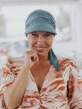 Cap Sofia Ocean Blue - chemotherapy headwear / alopecia cap 