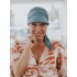 Cap Sofia Ocean Blue - chemotherapy headwear / alopecia cap 