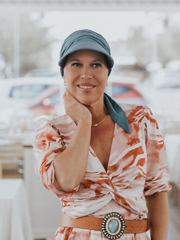 Cap Sofia Ocean Blue - chemotherapy headwear / alopecia cap 